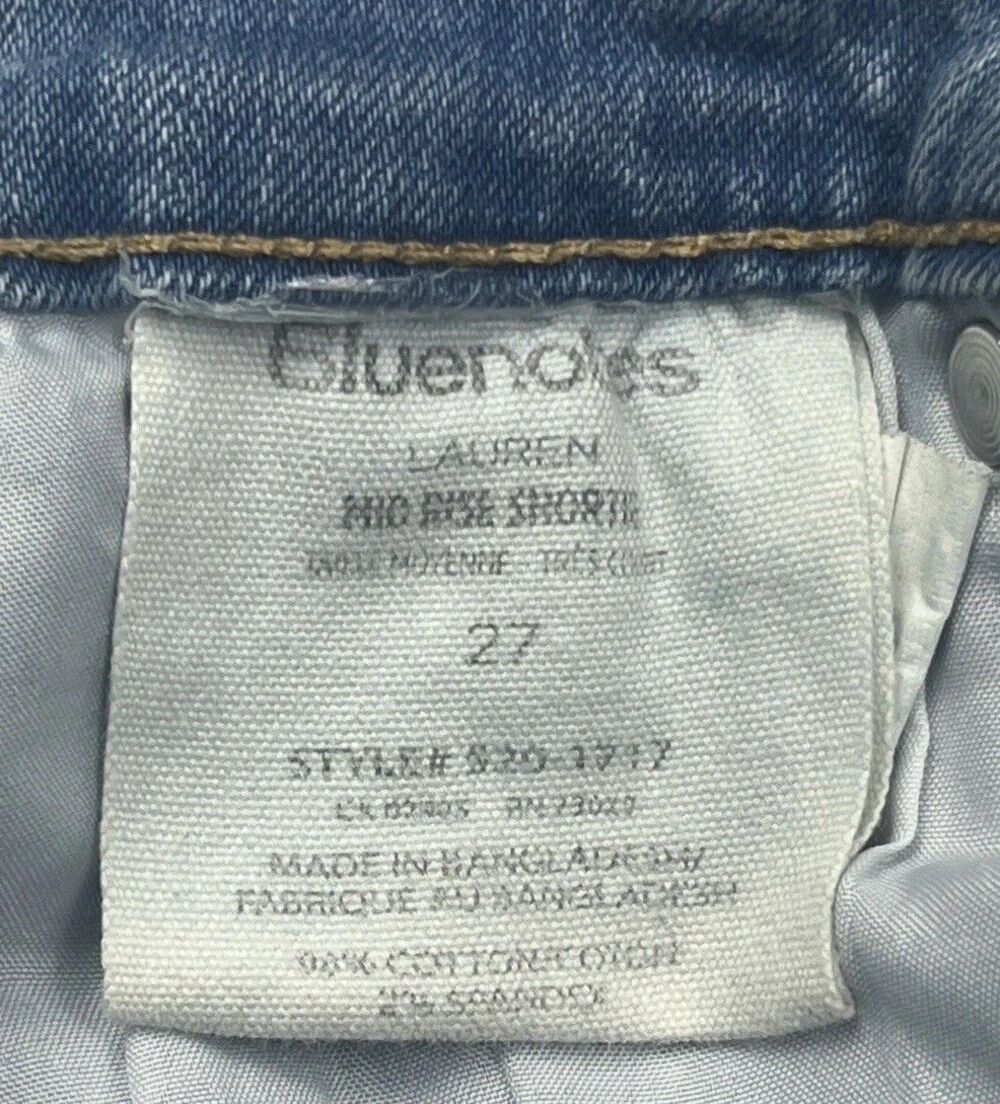 Aeropostale Bluenote Jean Shorts Distressed Ripped Denim Shortie Retro Grunge 27 - Picture 4 of 4